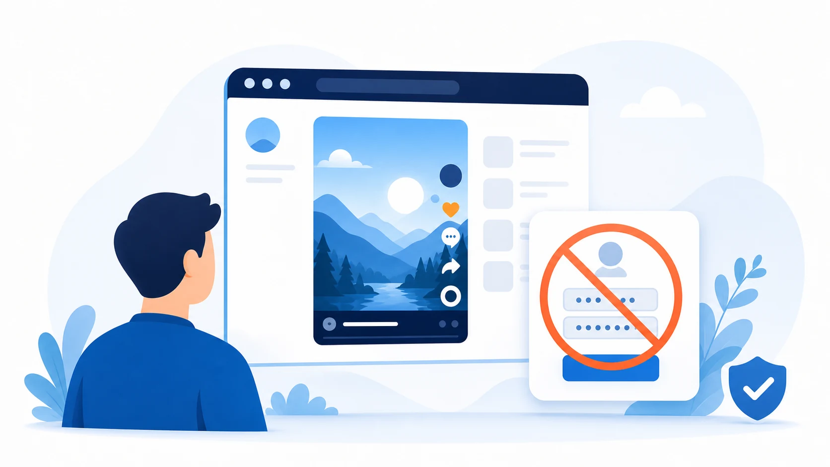 Illustration of viewing public content without a TikTok login