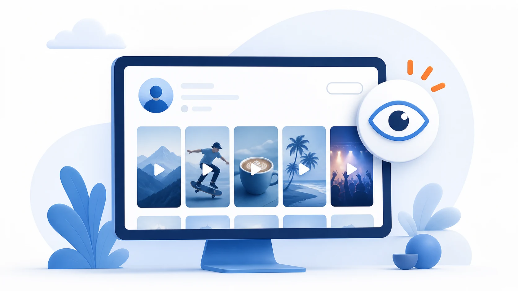 Illustration of browsing available public TikTok content
