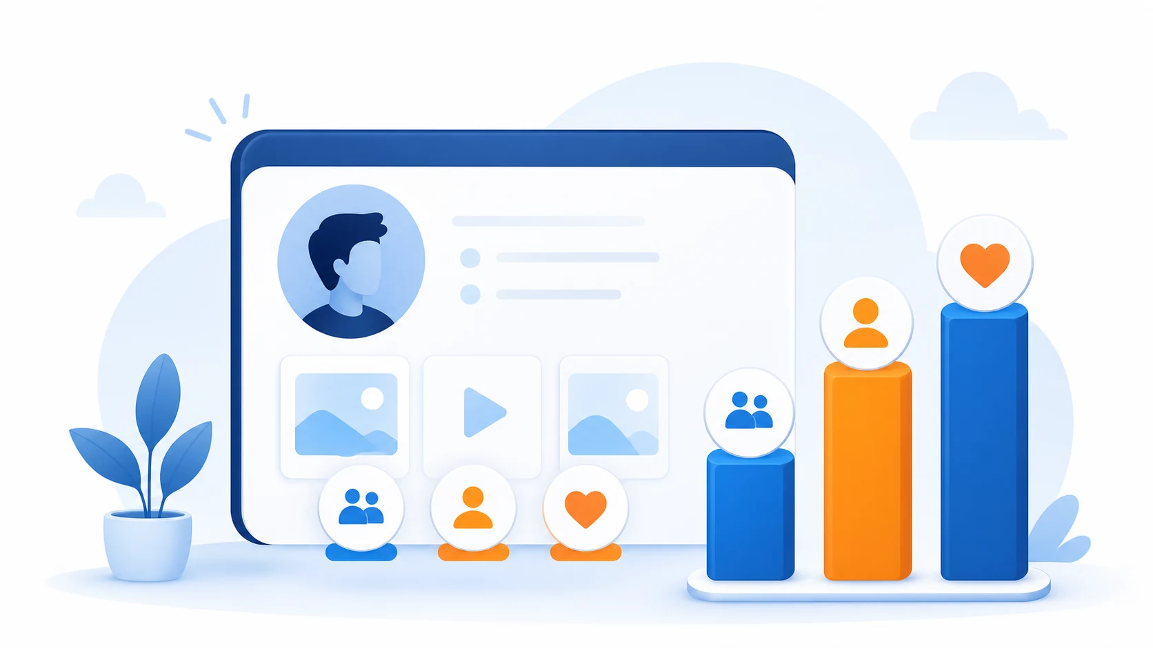 Illustration of visible public profile statistics